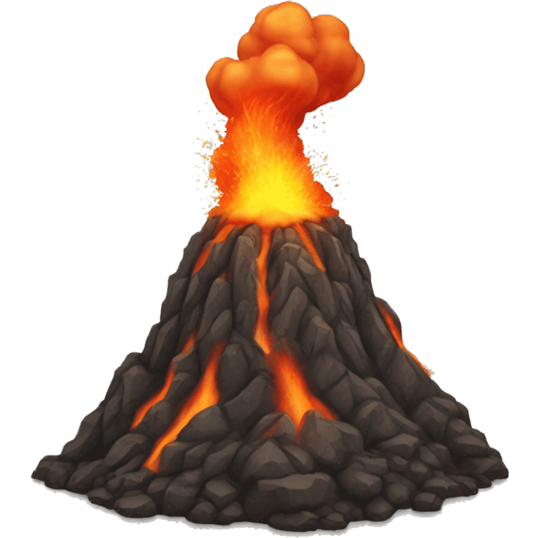 awakened volcano, ashes, fire, relief emoji