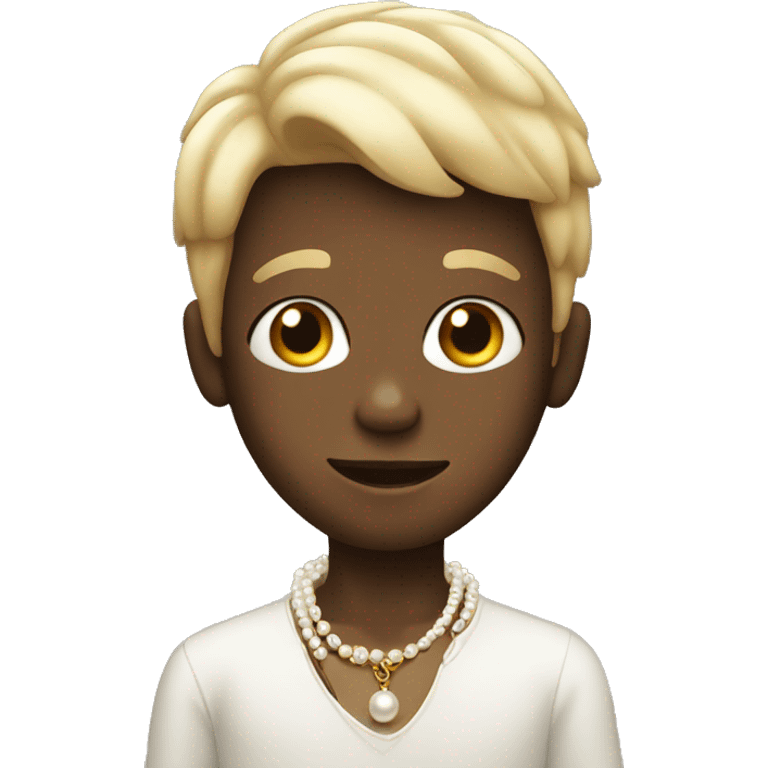 boy with pearl necklace emoji