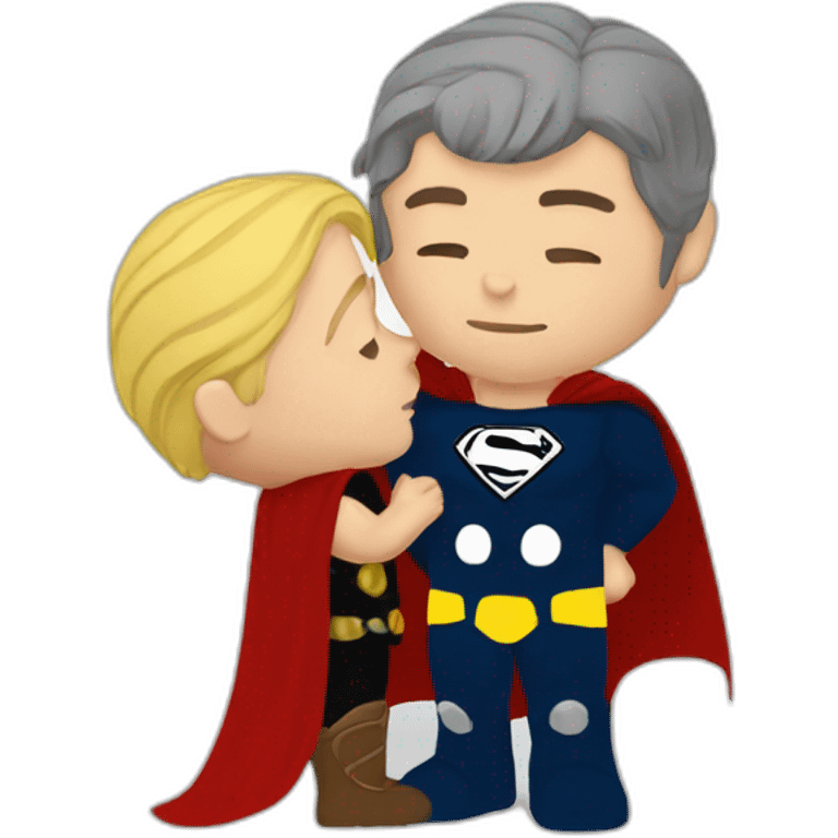 Thor kissing superman emoji