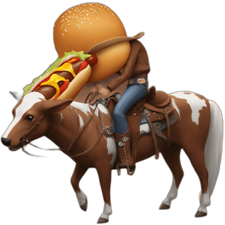 Cowboy-with-hotdog emoji