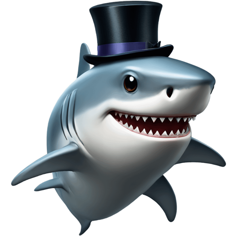 Shark with a top hat emoji