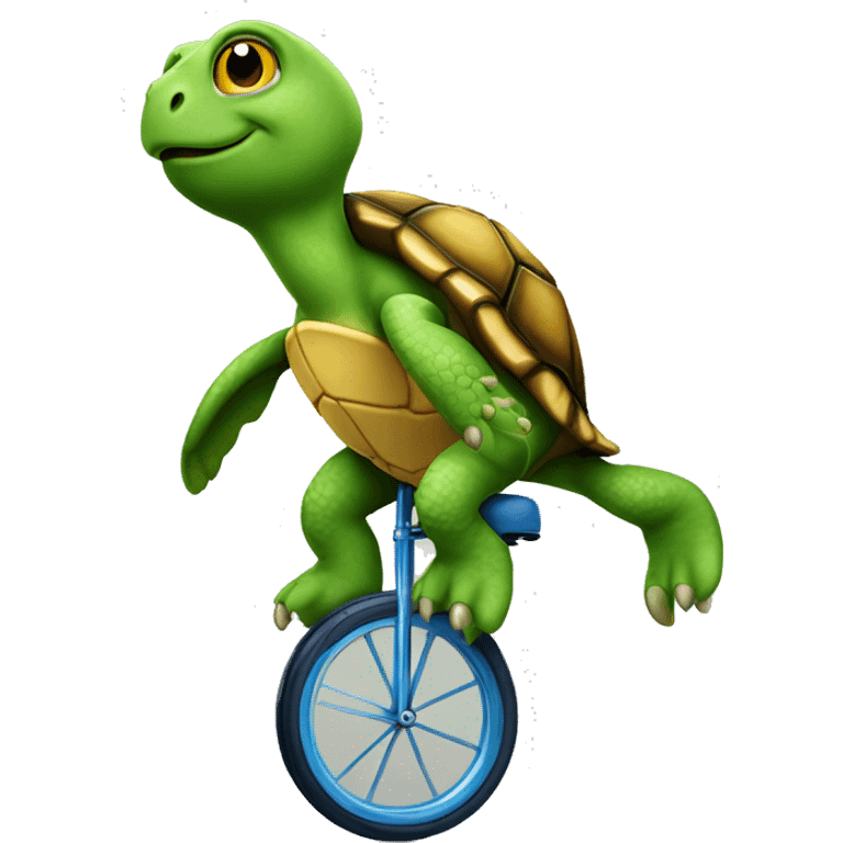 Turtle riding unicycle emoji