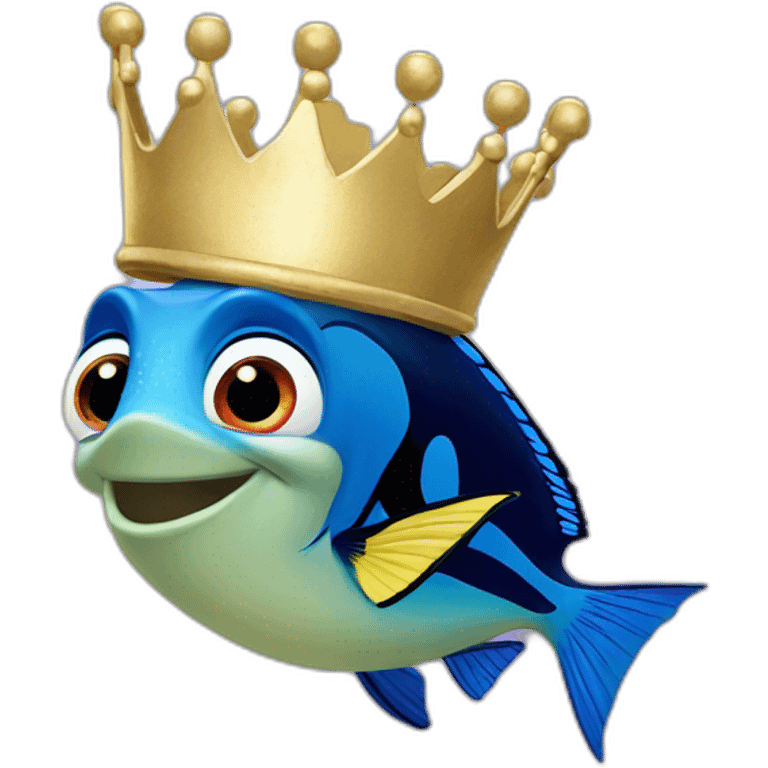 finding dory holding gold crown emoji