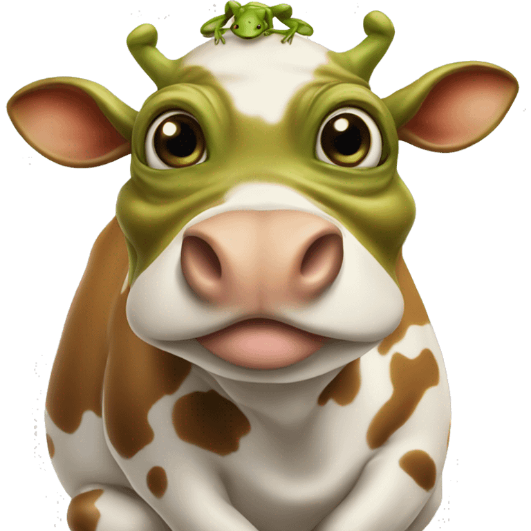 Frog on cow emoji