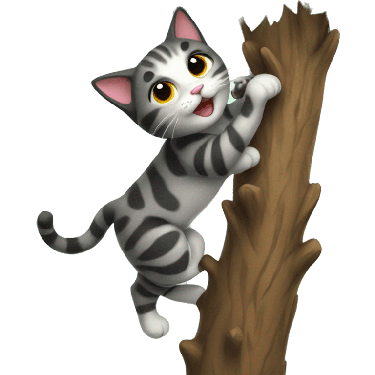 Cat climbing tree emoji