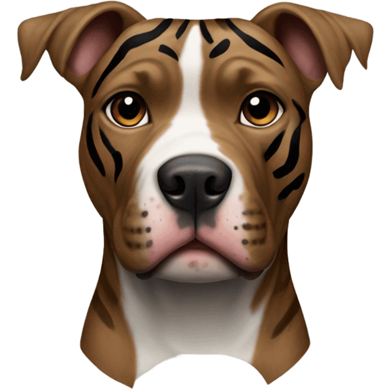 pitbull terrier dark brindle tiger stripes black around nose emoji