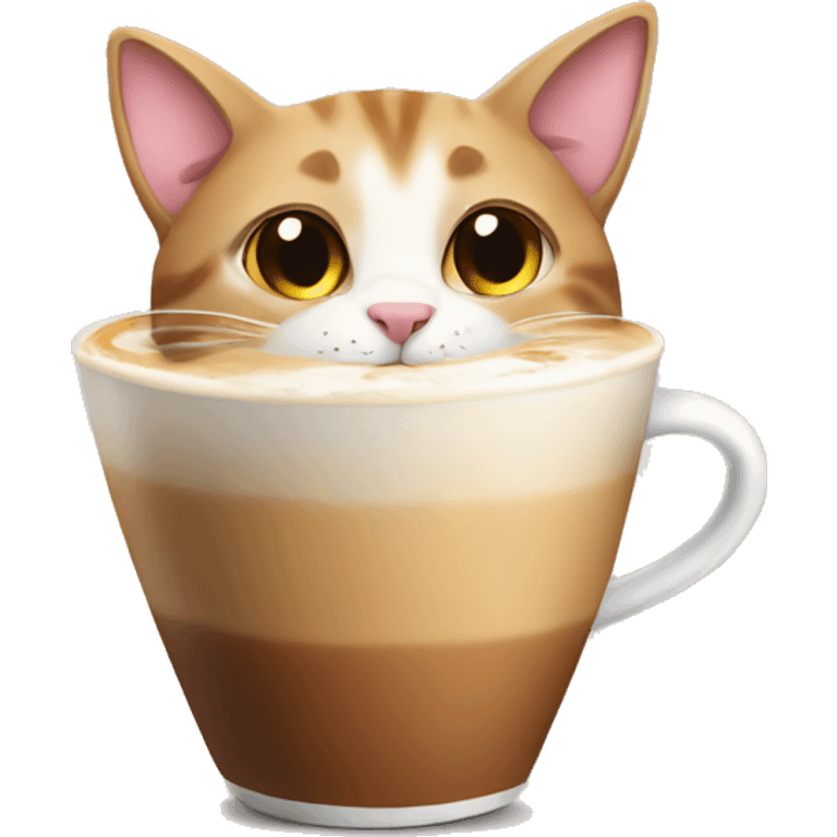 Cat drinking latte  emoji