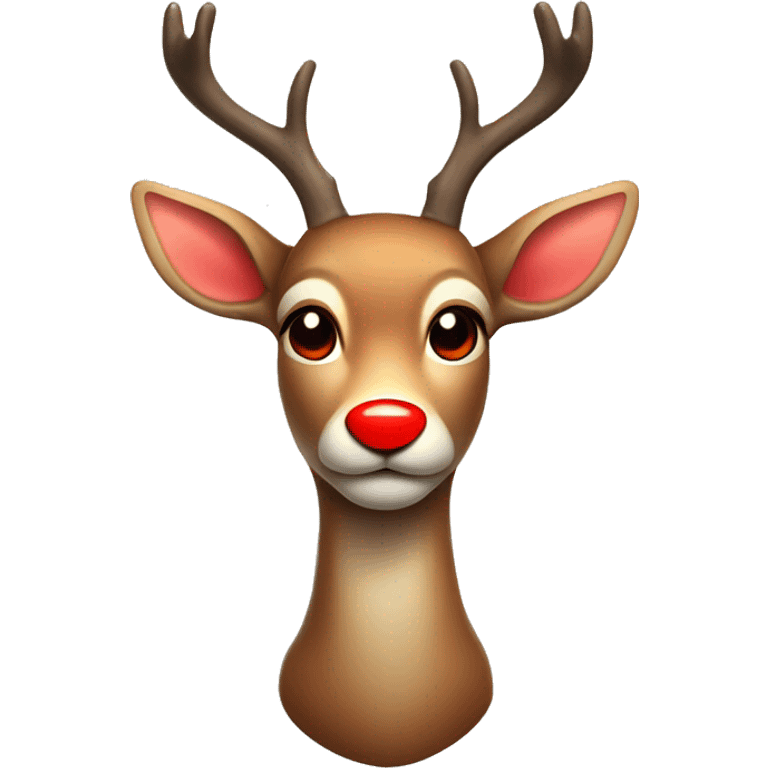 Deer with glowing red nose emoji