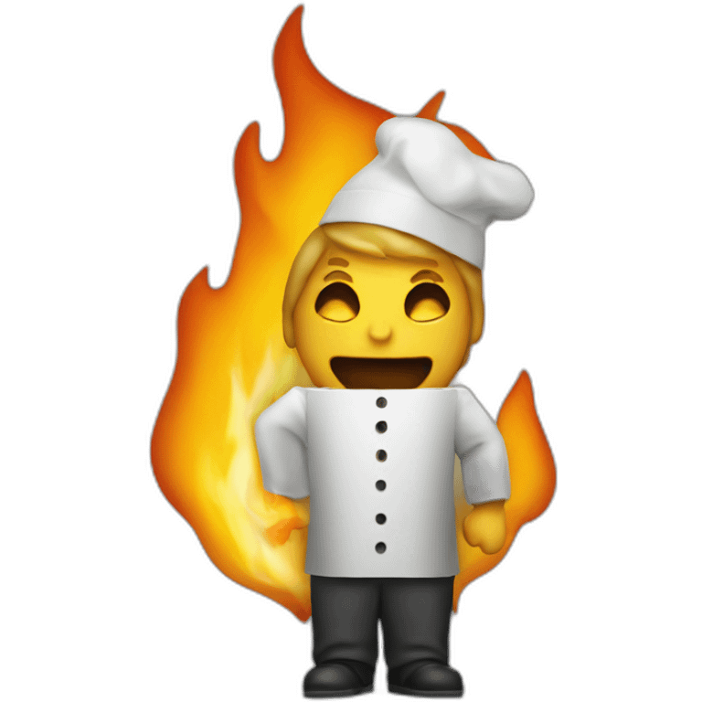 Man behind burning server emoji