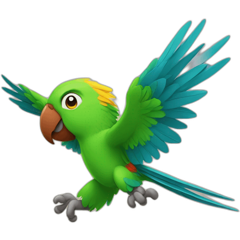 parrot flying heavy wind emoji