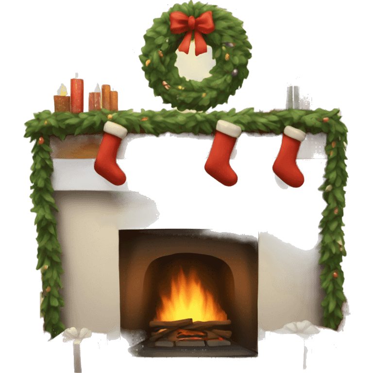 Cozy Christmas fireplace emoji