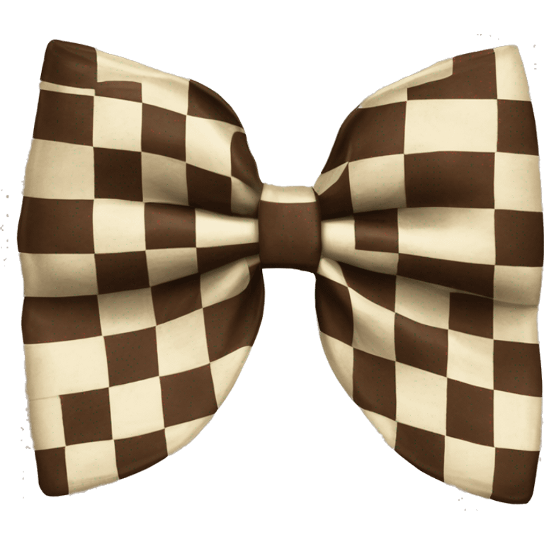 checkered brown and cream bow tie emoji