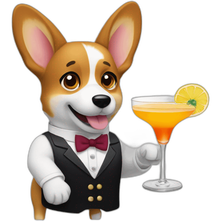 corgi butler serving a cocktail emoji