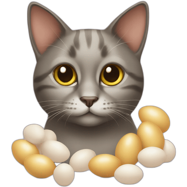 cat with eggs emoji