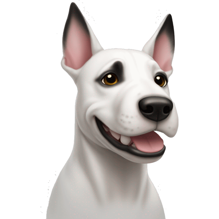 Bullterrier blanco con orejas negras emoji