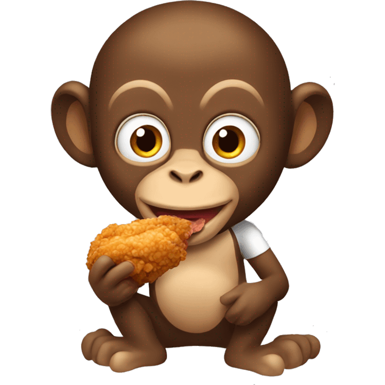 Monkey eating fried chicken  emoji