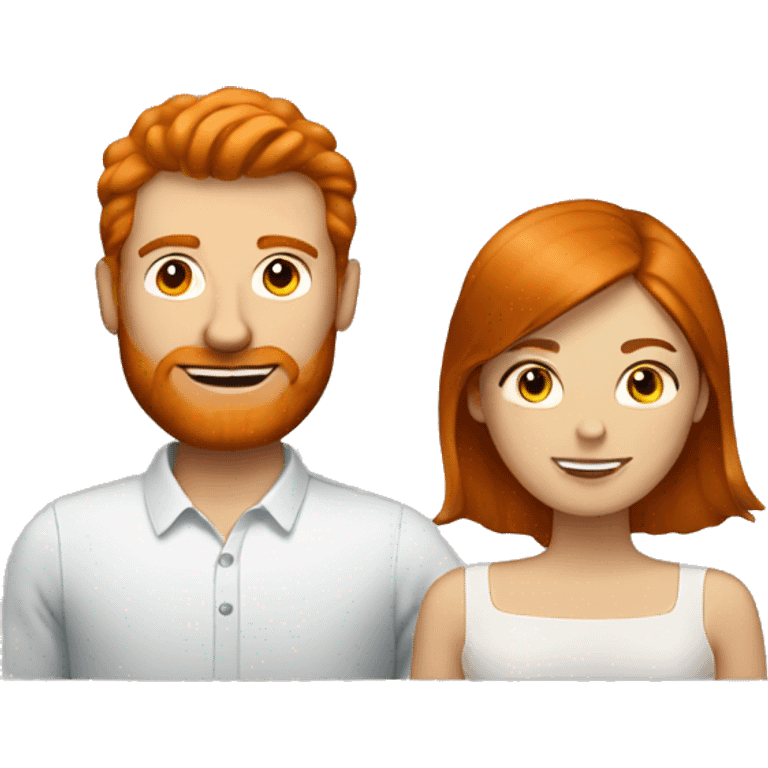 ginger hair man with brunette woman  emoji