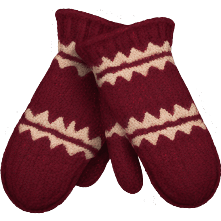 
New Year's burgundy mittens and scarf emoji