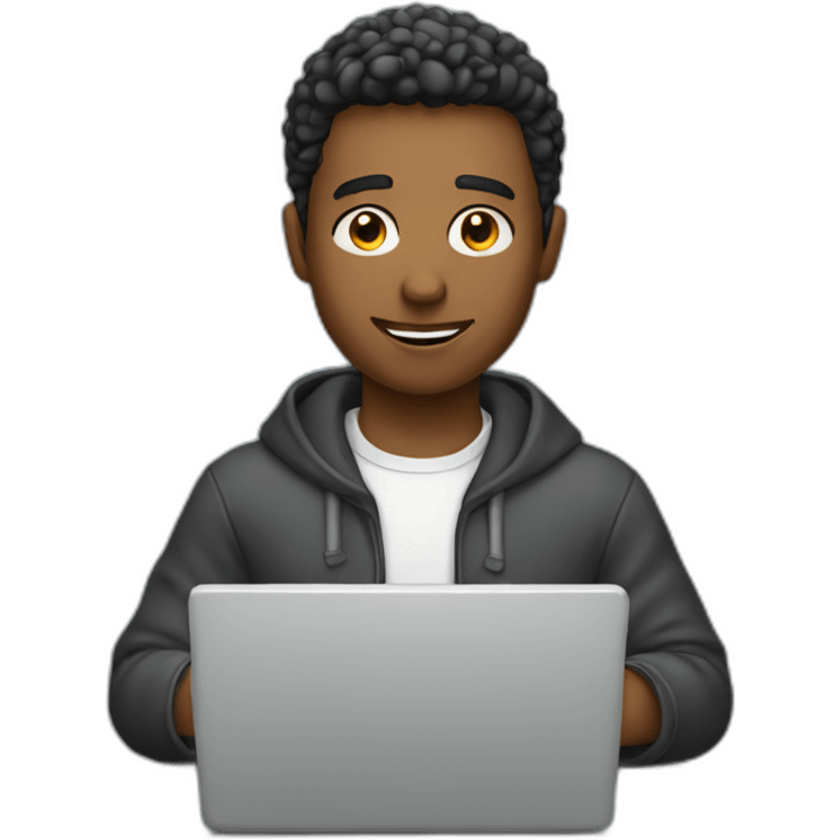 guy using laptop emoji