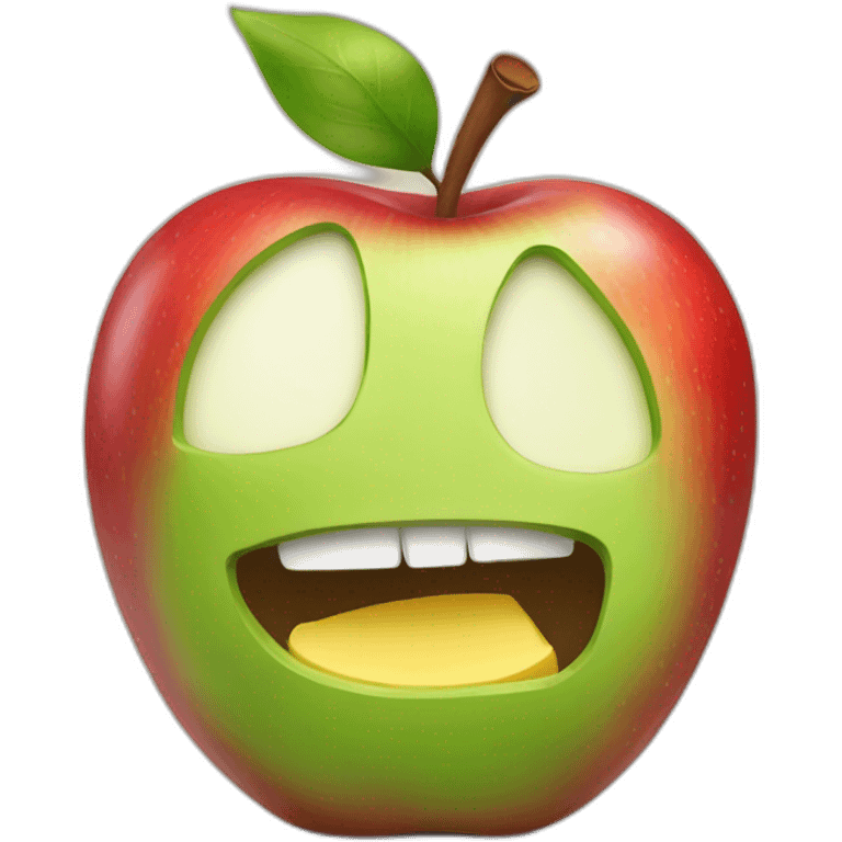 Apple eating an apple emoji