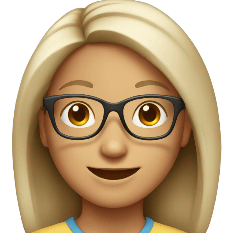 smiling girl with glasses emoji