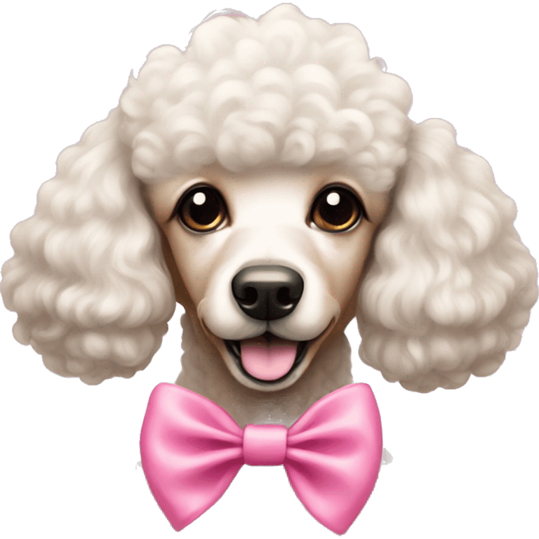 Poodle with pink bow emoji