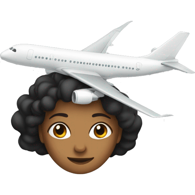 woman above a plane emoji