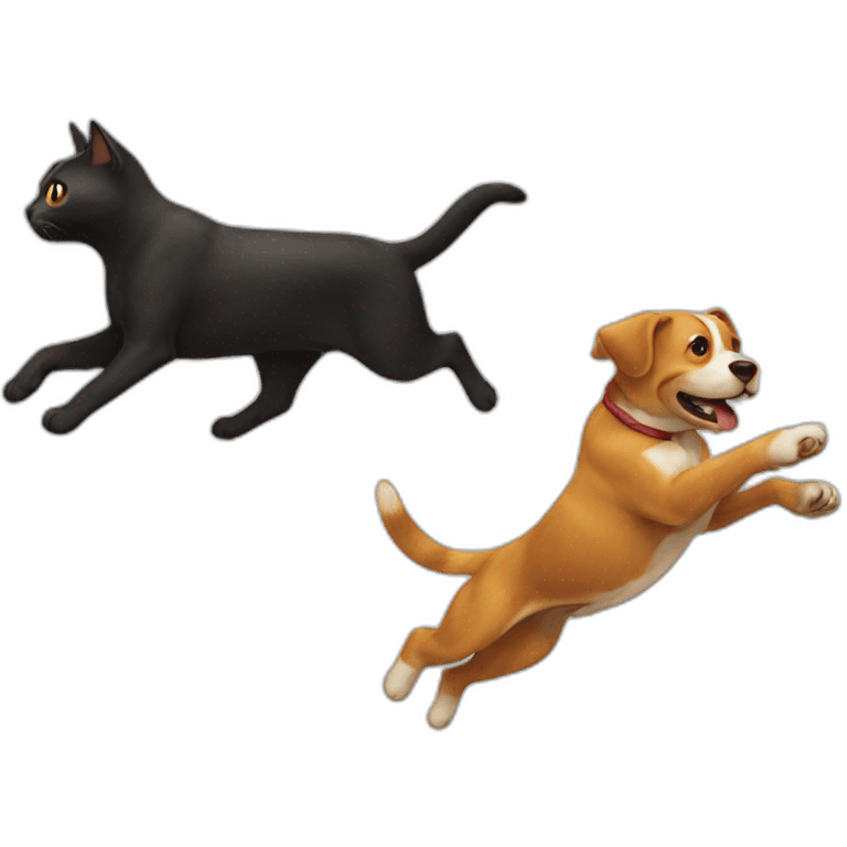 cat chasing dog emoji