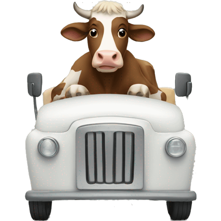 cow is driving emoji