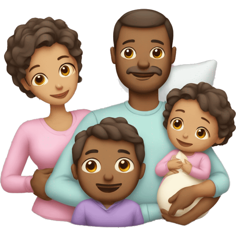 mom dad and newborn emoji