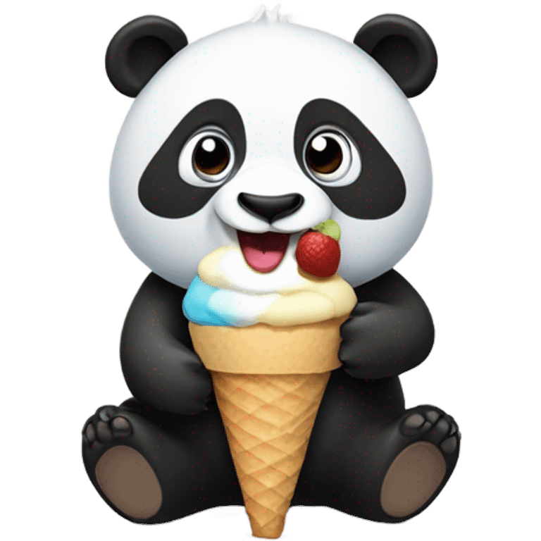 Panda eating ice cream emoji