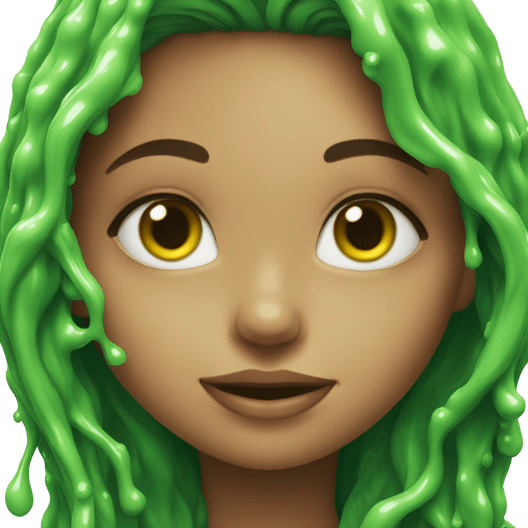 Girl covered in green slime emoji