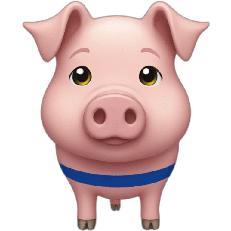 pig with a boca juniors tshirt emoji