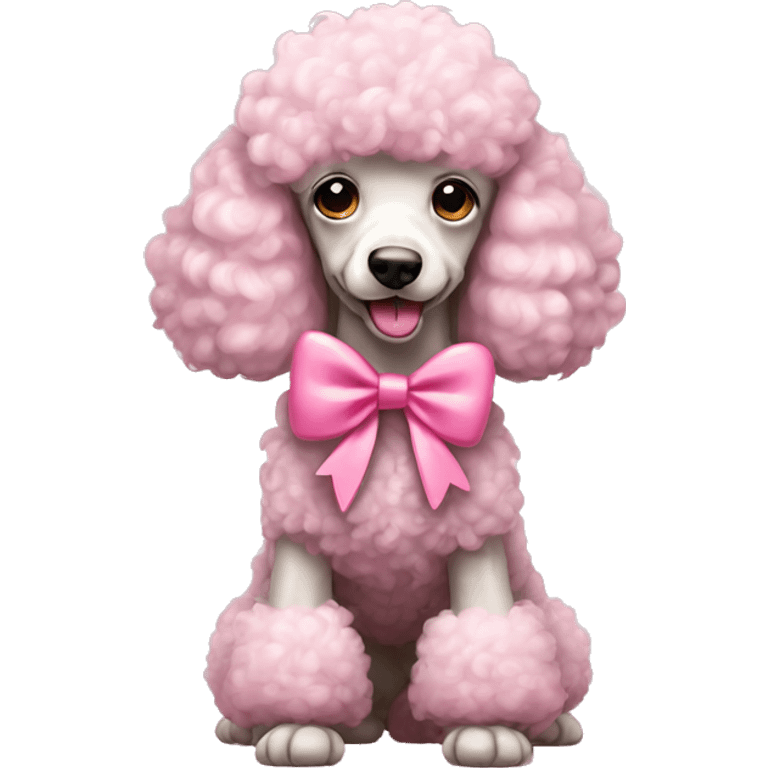 Pink poodle with pink bow emoji