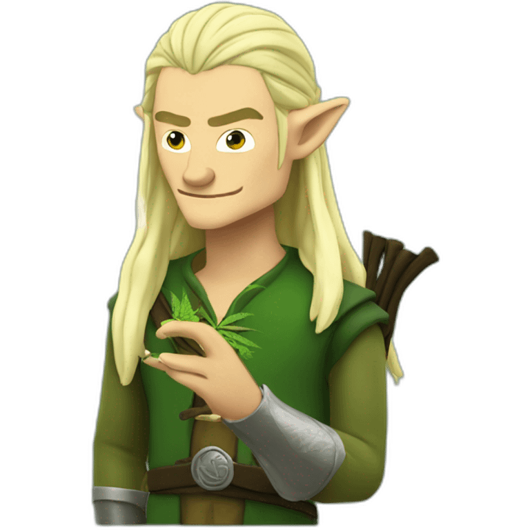 Legolas smoking cannabis emoji