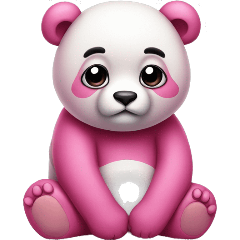 cute sad pink panda emoji