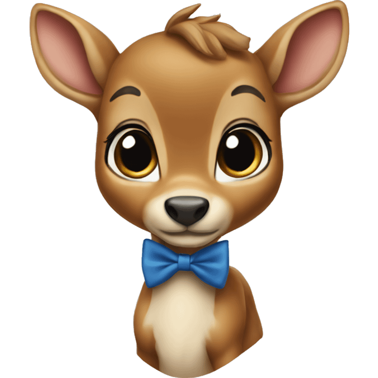 Bambi with blue bow tie emoji