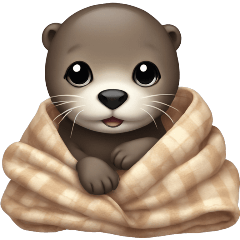 otter cozy in blanket emoji