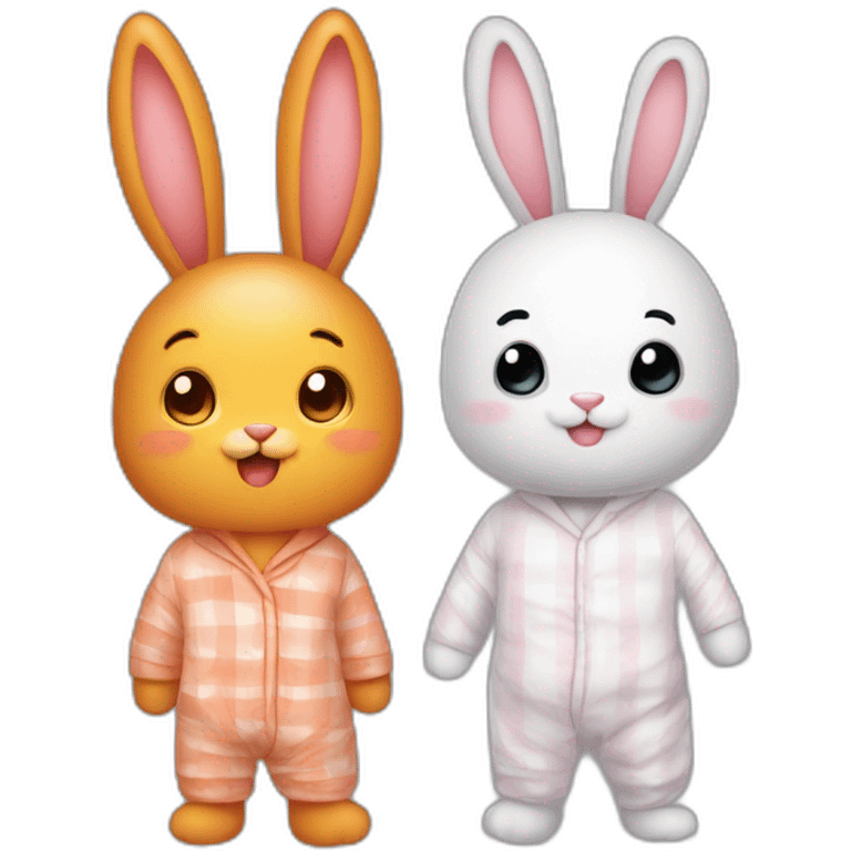 Lapin mignon and pajamas carotte emoji