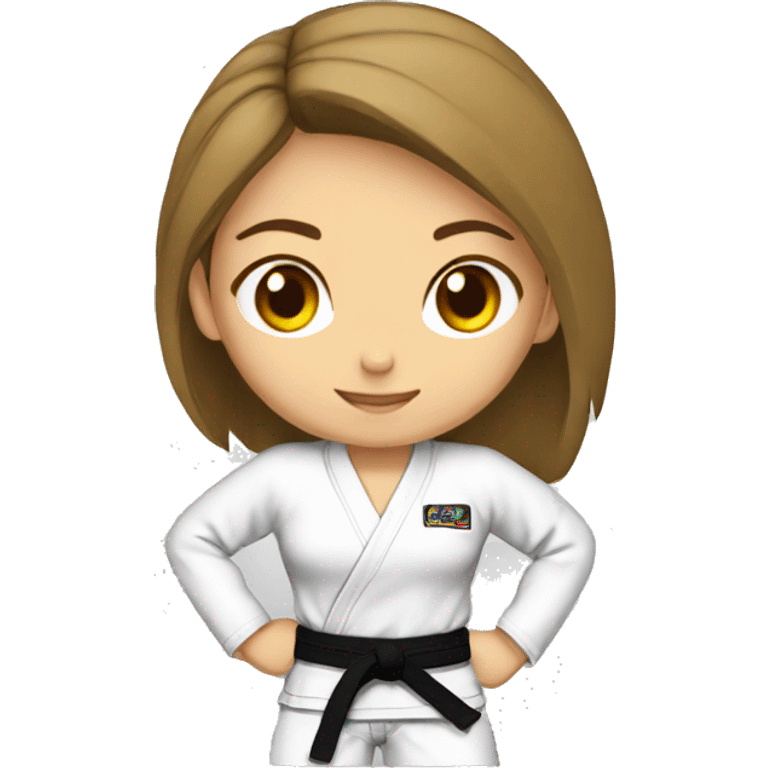 Girl bjj white belt three degress emoji