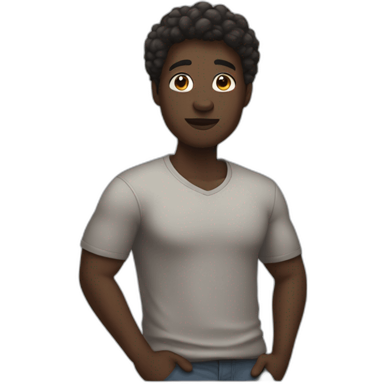 dark-skinned person with oversized t-shirt earning money emoji