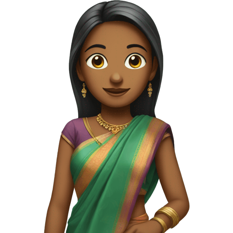 Girl wearing sari emoji