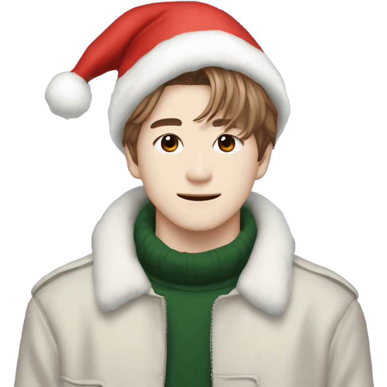 Jaehyun from NCT 127 wearing a Santa hat emoji