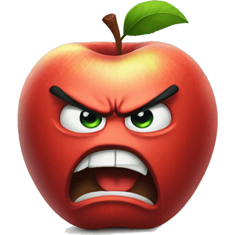 angry apple emoji