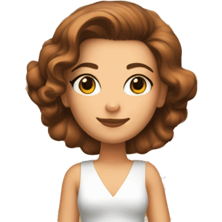 Girl with brown hair up to the shoulders, white skin, who is drinking an aperol spritz emoji