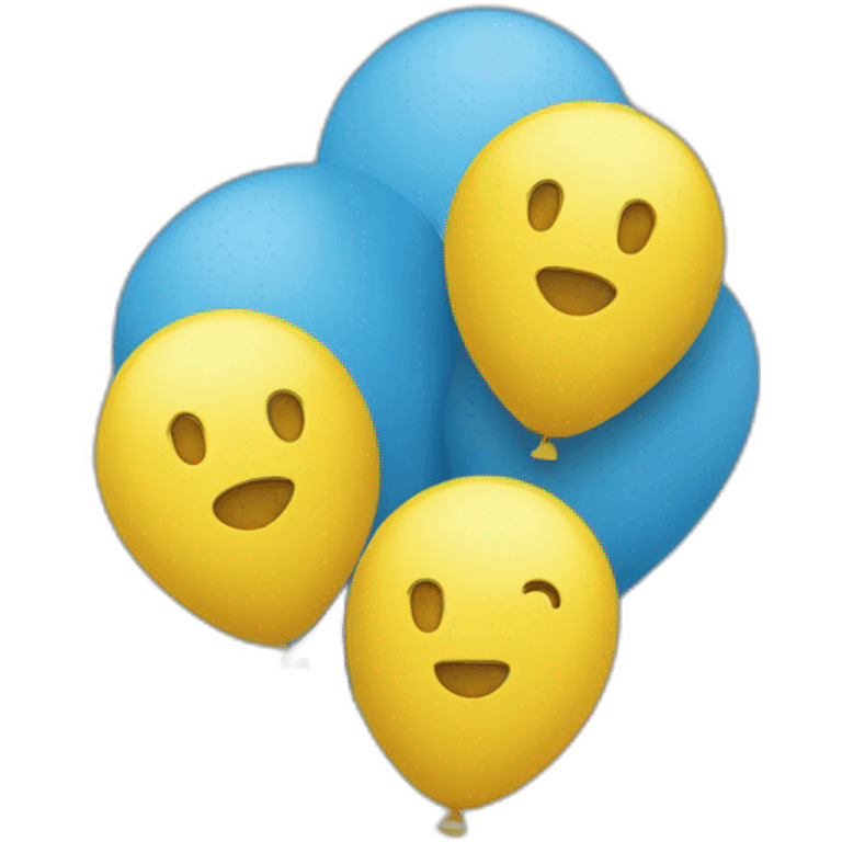 text Bubliki with two ballons blue and yellow emoji