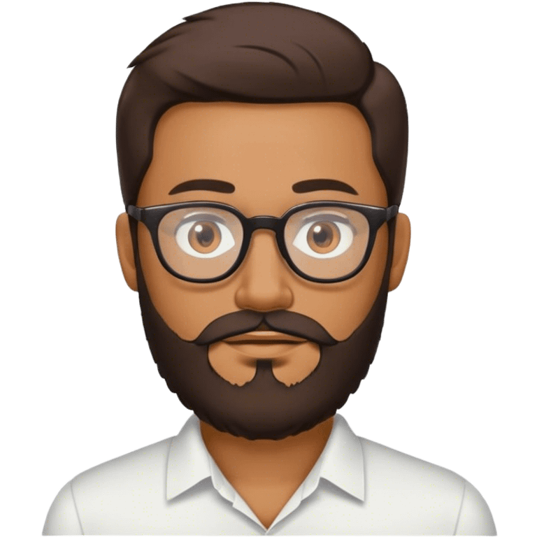 Hombre con barba y lentes ojos ver emoji