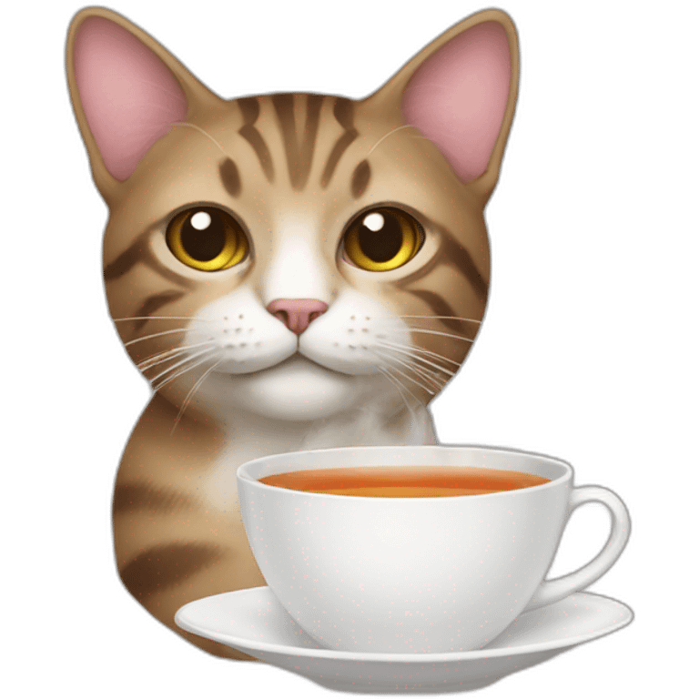 cat with tea emoji