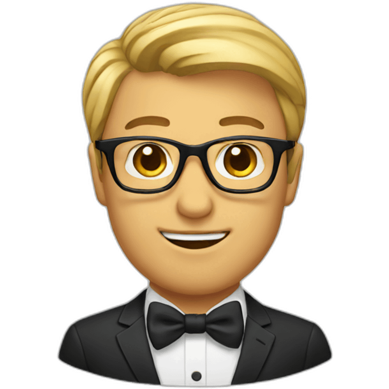 man with glasses and bowtie emoji