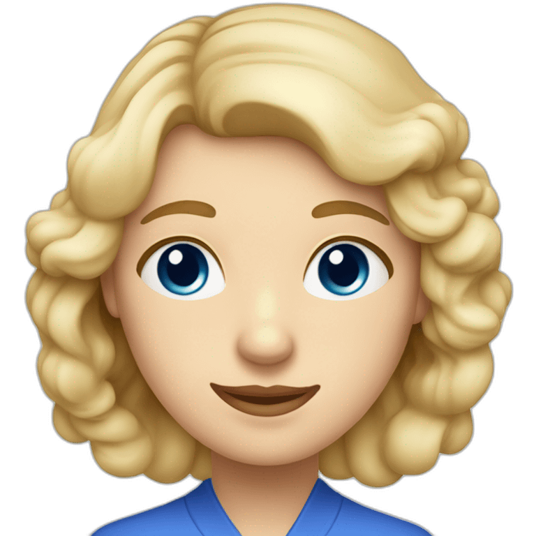 Maestra de inglés rubia y ojos azules emoji